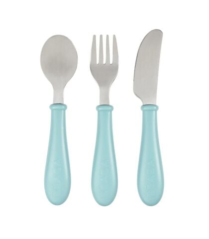 Beaba - Paslanmaz Çelik Çatal Bıçak Kaşık Seti -Airy Green