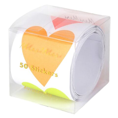 Meri Meri - Neon Kalp Çıkartmalar