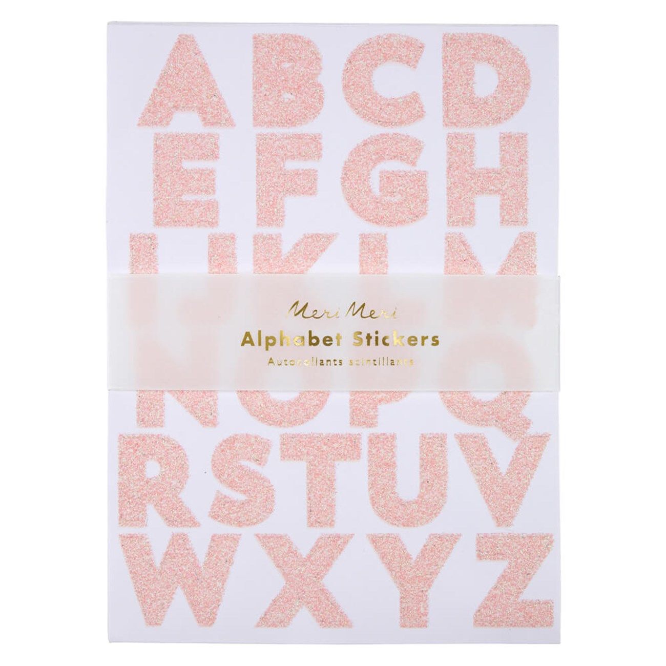 Meri Meri - Pink Glitter Alphabet Sticker Sheets - Pembe Simli Alfabe Çıkartmaları