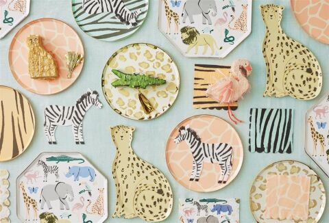 Meri Meri - Cheetah Plates - Çita Tabak - 8'Li