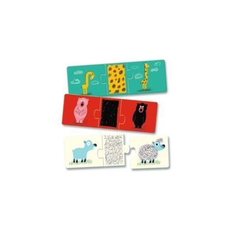 Djeco Üçlü Puzzle / Naked Animals
