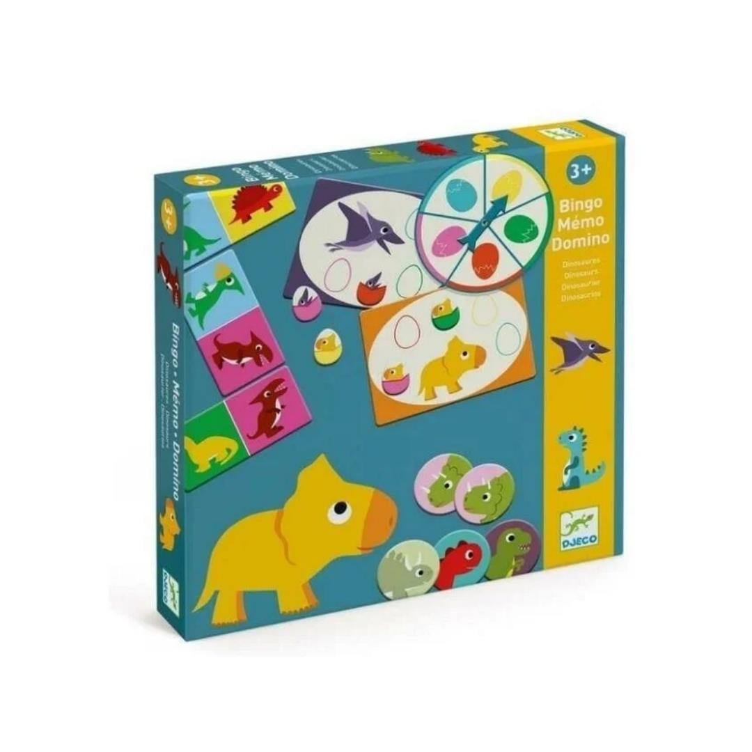 Djeco Domino 3'lü Kutu Oyunu / Dino
