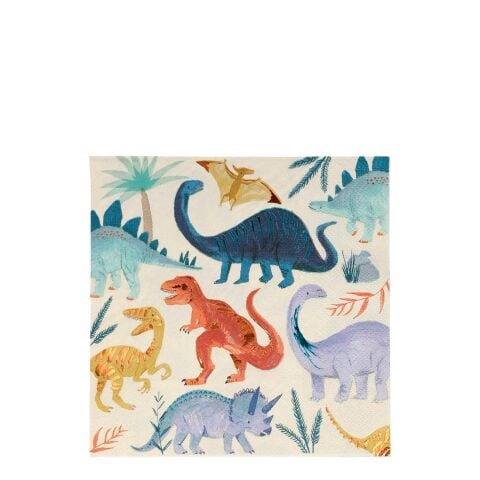 Meri Meri - Dinosaur Napkins - Dinozor Peçete - L - 16'lı