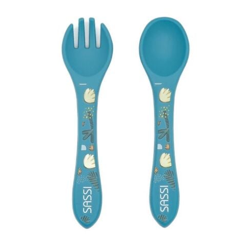 Sassi - Silikon Çatal Kaşık Takımı - Bilge Fil