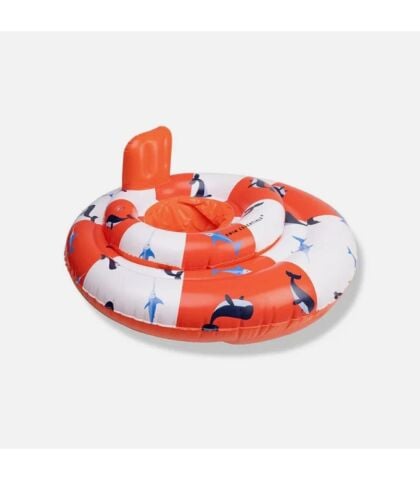 Swim Essentials Red White Whale Bebek Sırt Destekli Yüzme Simidi 0-1 Yaş