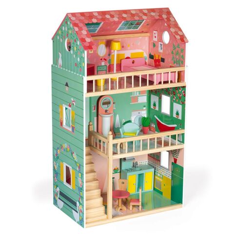 Janod Bebek Evi Happy Day / Happy Day Doll's House (Wood)