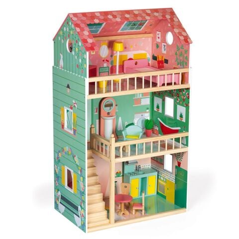 Janod Bebek Evi Happy Day / Happy Day Doll's House (Wood)