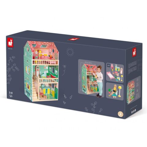Janod Bebek Evi Happy Day / Happy Day Doll's House (Wood)