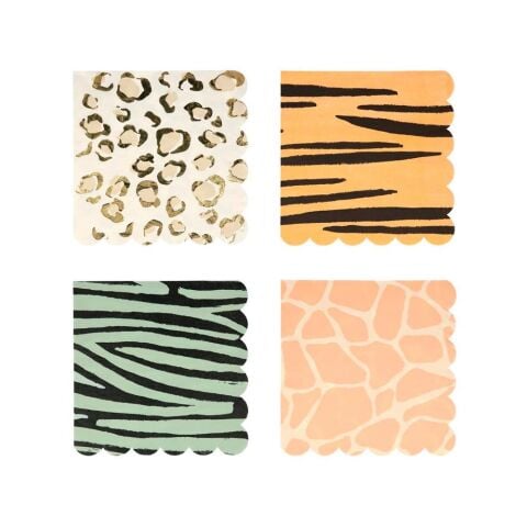 Meri Meri - Safari Napkins - Safari Peçete - L - 16'Lı