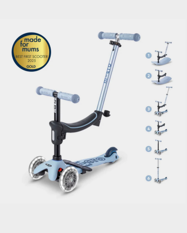 Micro - Mini 6 in 1 Deluxe Rock and Go LED Scooter - Ocean Slate