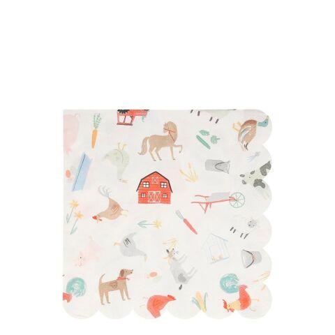 Meri Meri - On The Farm Napkins - Çiftlik Peçete - L - 20'Li