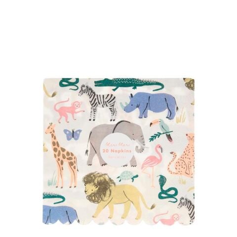 Meri Meri - Safari Napkins - Safari Peçete - L - 20'Li