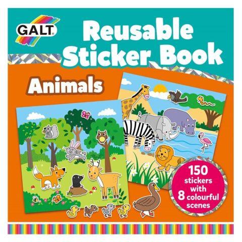Galt Reusable Sticker Book - Animals 3+ Yeniden Kullanılabilir Çıkartma Kitabı