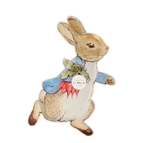 Meri Meri - Peter Rabbit Plates - Peter Rabbit Tabak - 12'Li