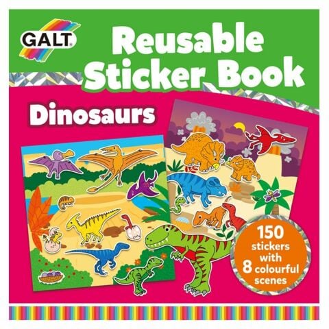 Galt Reusable Sticker Book - Dinasours 3+ Yeniden Kullanılabilir Çıkartma Kitabı