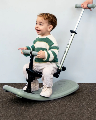 Micro - Mini 6 in 1 Deluxe Rock and Go LED Scooter - Olive Sage