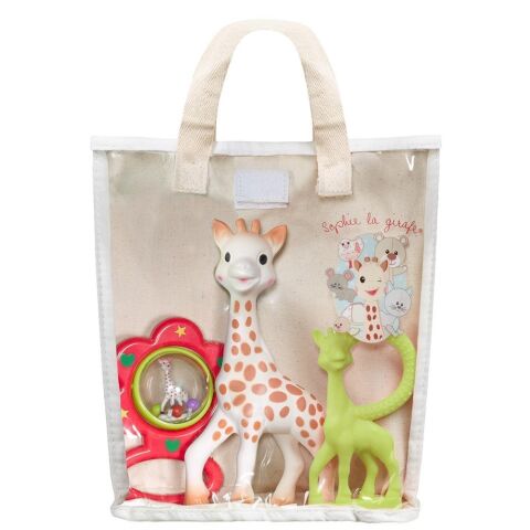 Sophie la Girafe Hediye Çantası-Diş Kaşıyıcı ve Çıngırak 3'lü Set