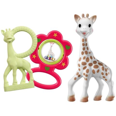 Sophie la Girafe Hediye Çantası-Diş Kaşıyıcı ve Çıngırak 3'lü Set