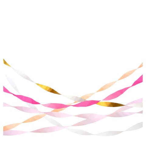 Meri Meri - Pink Crepe Paper Streamers - Pembe Kağıt Şeritler