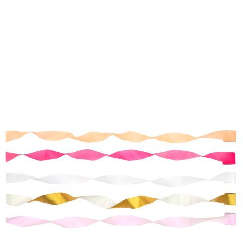 Meri Meri - Pink Crepe Paper Streamers - Pembe Kağıt Şeritler