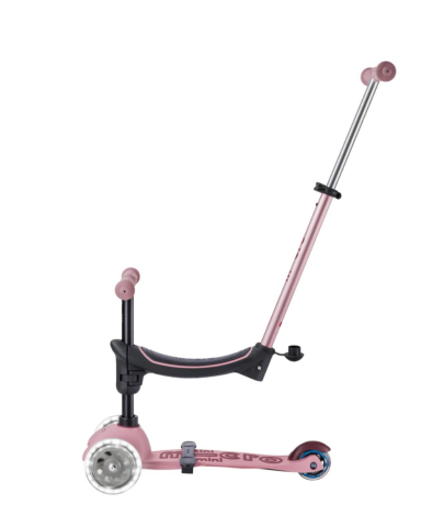 Micro - Mini 6 in 1 Deluxe Rock and Go LED Scooter - Dusty Rose