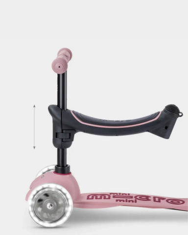 Micro - Mini 6 in 1 Deluxe Rock and Go LED Scooter - Dusty Rose