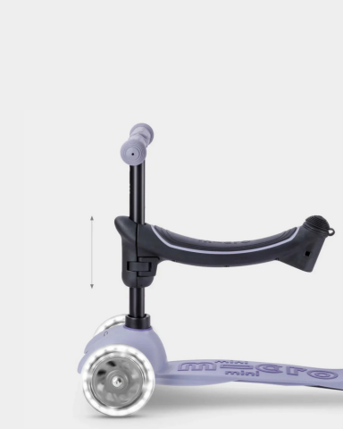 Micro - Mini 6 in 1 Deluxe Rock and Go LED Scooter - Lavender Mist