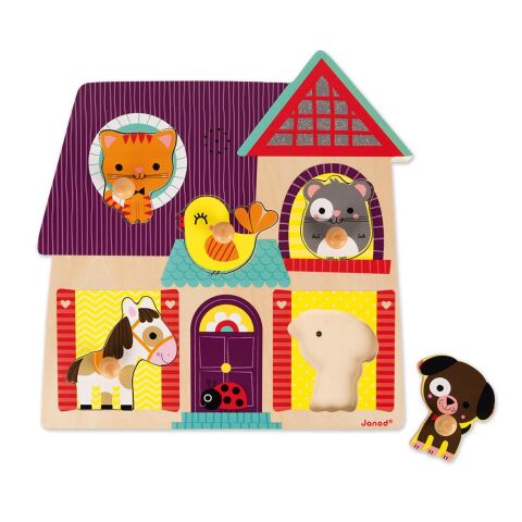Janod Ahşap Müzikli Puzzle - My Little Friends / Musical Puzzle