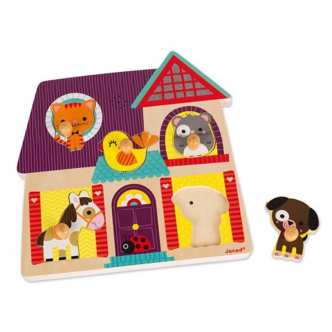 Janod Ahşap Müzikli Puzzle - My Little Friends / Musical Puzzle
