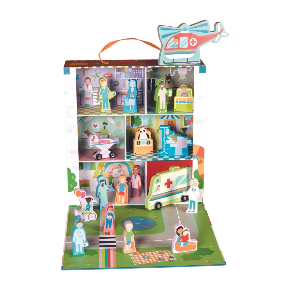 Floss & Rock Ahşap Figürlü Oyun Kutuları / Happy Hospital