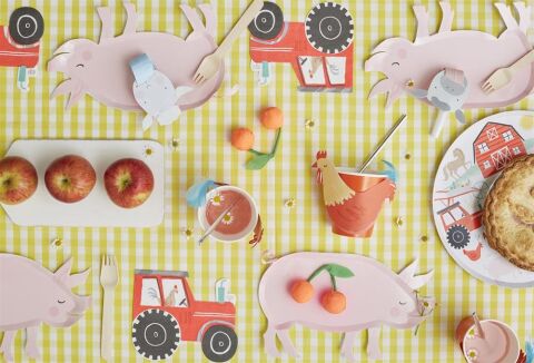 Meri Meri - On The Farm Dinner Plates - Çiftlik Tabak - 8'Li