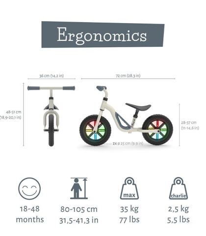 Chillafish - Charlie Glow- Denge Bisikleti - Işıklı(10 inç) - Bej