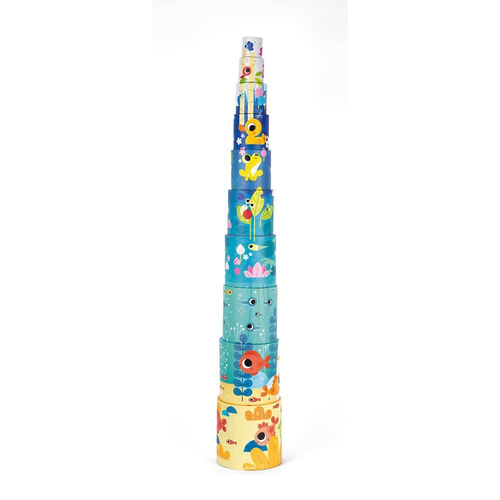 Janod Piramit Dizme Deniz / Pond Life Round Stacking Pyramid