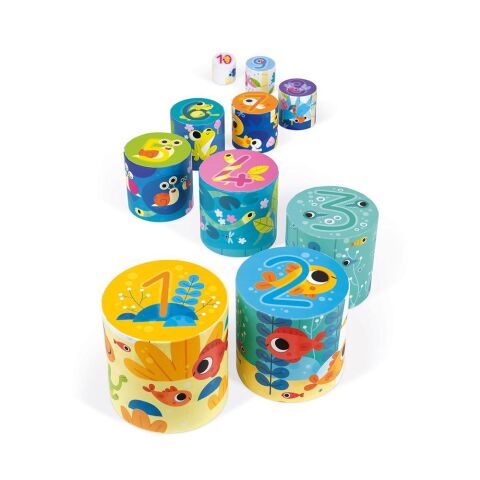 Janod Piramit Dizme Deniz / Pond Life Round Stacking Pyramid