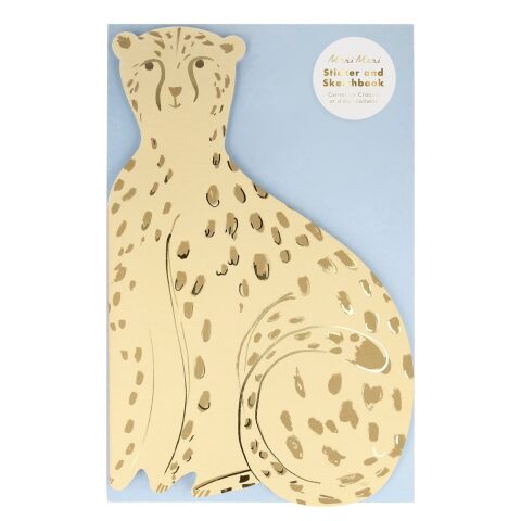 Meri Meri - Cheetah Sticker & Sketchbook - Çita Çıkartma ve Eskiz Defteri