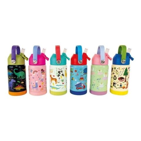 Floss & Rock Paslanmaz Çelik Pipetli Suluk / Dino