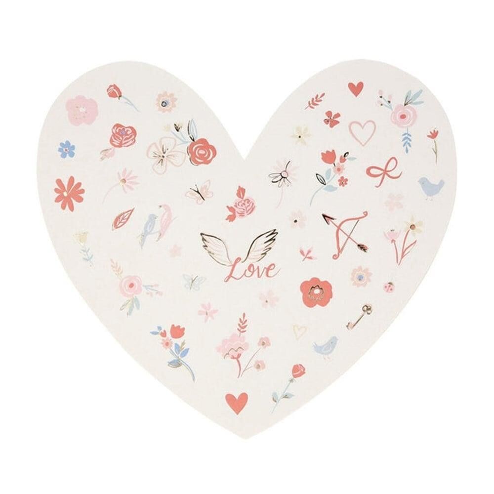 Meri Meri - Valentine’S Mini Sticker Sheets - Kalp & Çiçek Desenli Mini Çıkartmalar - 5'Li