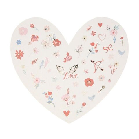 Meri Meri - Valentine’S Mini Sticker Sheets - Kalp & Çiçek Desenli Mini Çıkartmalar - 5'Li