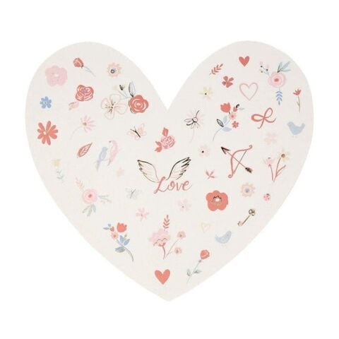 Meri Meri - Valentine’S Mini Sticker Sheets - Kalp & Çiçek Desenli Mini Çıkartmalar - 5'Li