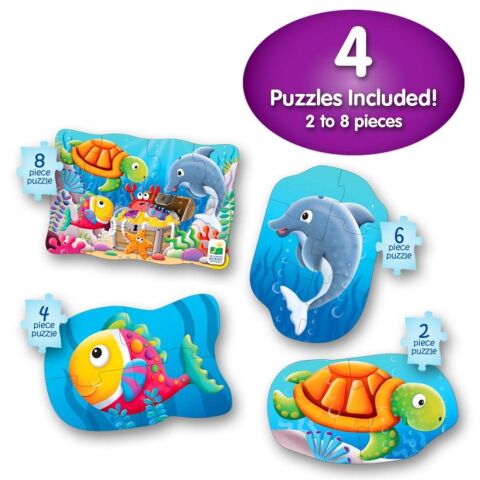 The Learning Journey Dört Puzzle Bir Arada / Okyanus