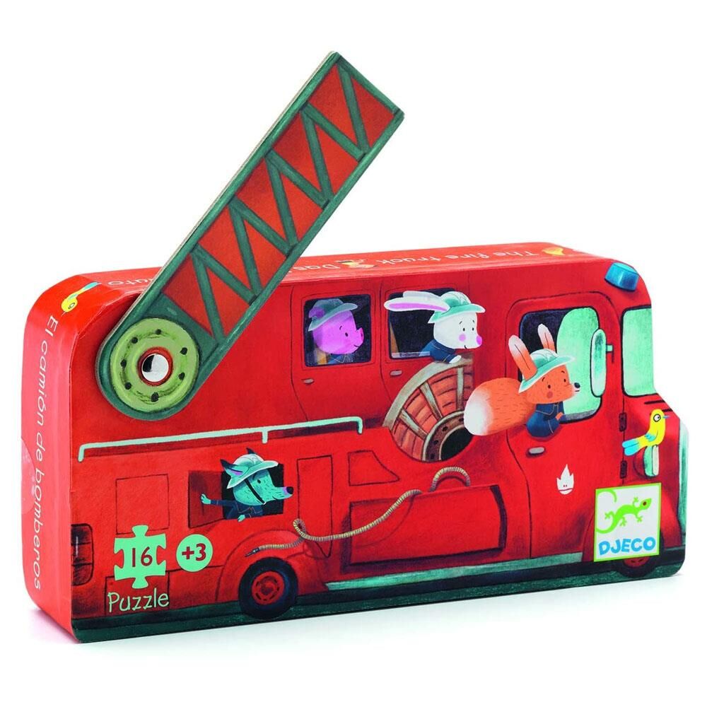 Djeco Dekoratif Puzzle 16 Parçalı Yapboz / The Fire Truck