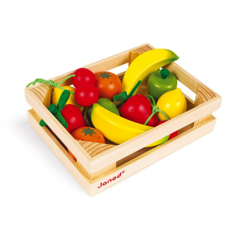 Janod 12 Parça Meyve Kasası - 12 Fruits Crate (wood)