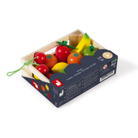 Janod 12 Parça Meyve Kasası - 12 Fruits Crate (wood)