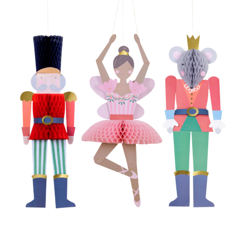 Meri Meri - Nutcracker Dev Asılan Süsler - 3 Adet
