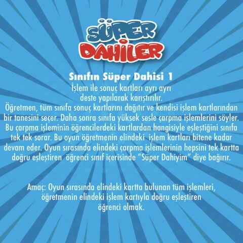 Süper Dahiler Çarpım Tablosu 1 (2x'den 5x'e) / Dikkat Atölyesi