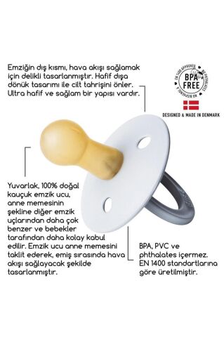 Bibs Colour Kauçuk Emzik - Blush - 6-18 Ay