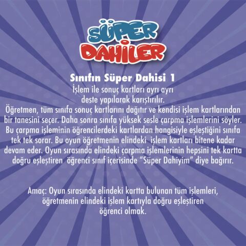 Süper Dahiler Çarpım Tablosu 2 (6x'dan 9x'a) / Dikkat Atölyesi