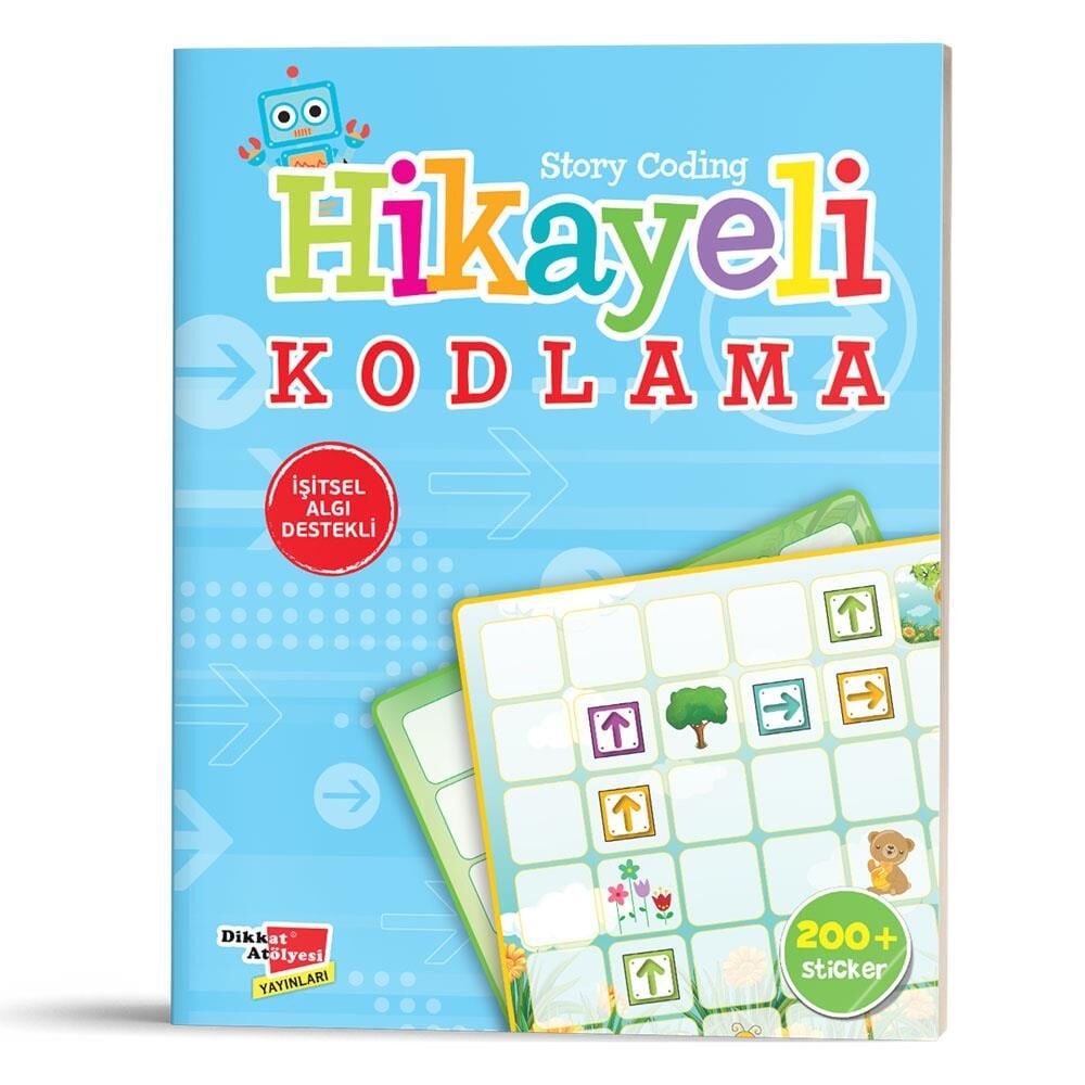 Hikayeli Kodlama Stickerlı - Dikkat Atölyesi Kodlama Kitabı