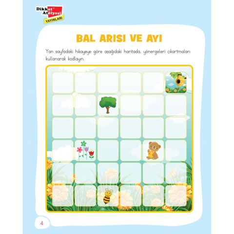 Hikayeli Kodlama Stickerlı - Dikkat Atölyesi Kodlama Kitabı