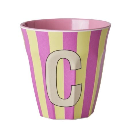 Rice - Melamin Çizgili Bardak - Pembe C